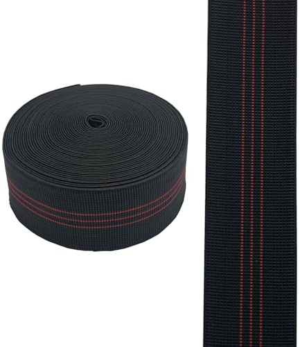 AngYang23 Upholstery Elastic Webbing 5cm x12m - Heavy Duty Furniture Repair Band for DIY Upholstery Replacement of Sofa, Chair, Couch (Red)