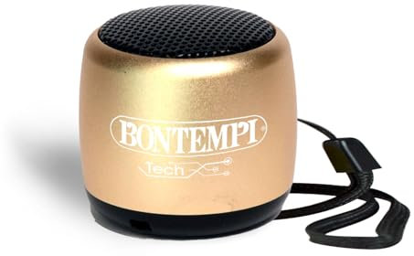 Bontempi | Mini Cassa Acustica Wireless Colore Oro, Connessione Semplice e Veloce Senza Fili, Ideale per Feste e Bambini, 300x200x195mm