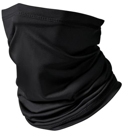 KIRVOS Foulard multifonction, écharpe de moto, écharpe tube - Unisexe (pour hommes, femmes et enfants) - Noir