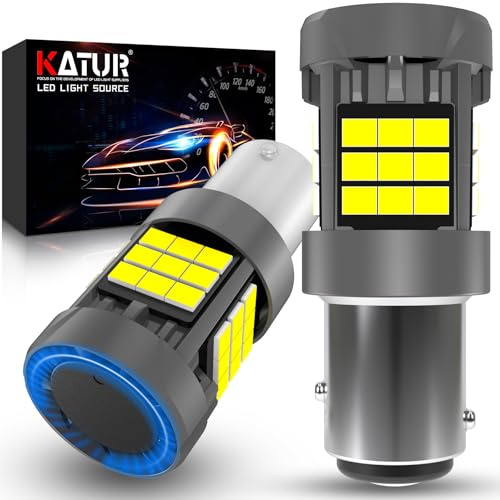 KATUR Lampadina 1157 BAY15D LED, Canbus 500% luminosità 3000LM 6000K Bianco Xeno con Ventola di Raffreddamento LED P21/5W 1157A 1157NA Luci Diurne Luci Freno Indicatori di Direzione, 2PCS