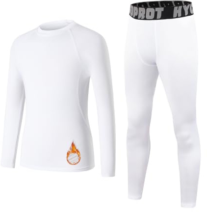 HYCOPROT Ropa Interior Térmica para Niños Deportes Conjunto Térmicos Ropa Interior Camiseta de Compresión de Esquí para Niñas Funcional Transpirable Ropa Interior para Invierno Deportiva Cálida