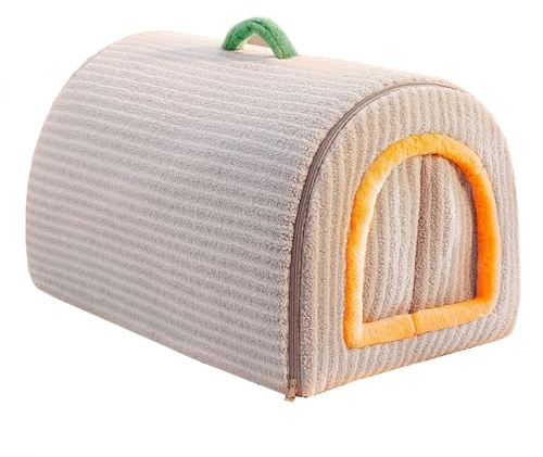 Großes Haustierhaus, gemütliche Hundehöhle mit Griff, rutschfestes Welpenzelt, Katzenhöhle, Bett mit warmem Kissen, faltbar, beruhigendes Haustierbett für große, mittelgroße und kleine Hunde (50 x 39