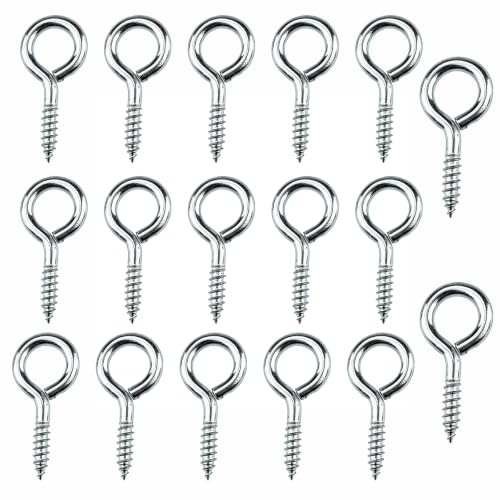 oupados 30 stycken M4-skruvkrokar bultar 304 rostfritt stål ring skruv krokskruvar väggkrok silver hög hårdhet stål