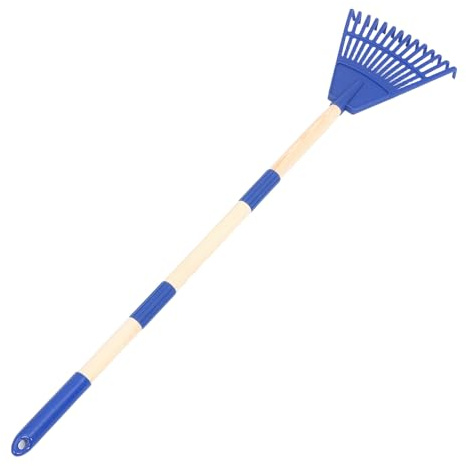 NUOBESTY Rastrello da Giardino Staccabile 14 Denti in Plastica Blu Piccolo e Leggero per Pulizia Prato Aiuole e Cortile per Giardinaggio Campeggio e Manutenzione Arbusti
