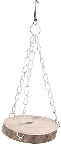 Xyntor Hamac et balançoire pour Petits Animaux |Lit Suspendu en Bois Authentique pour Hamster/Perroquet/Oiseau |Jouet sûr et Robuste avec Crochet |2 Options (Medium: Approx. 17.6x16.2x10cm /