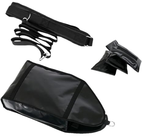 Arnés de tracción para trineo de peso, ajustable, trineo de ejercicio para correr, viene con 3 sacos de de peso, acondicionamiento de fuerza para interiores y exteriores, equipo de entrenamiento