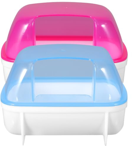 SOIMISS Maison de Bain de Sable pour Chinchilla, Lot de 2, Plastique Bleu