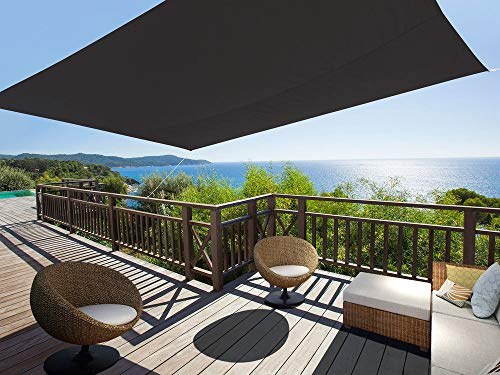 ideanature Leinwand Schattierwert rechteckig 2,45 x 3,45 m Polyester Perlt ab Anti UV 160 g/m2 grau anthrazit, 500009, grau anthrazit, 44 x 25 x 5 cm, 500009