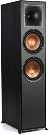 Klipsch Reference R-820F Floorstanding Speaker for Home Theater Systems with 8” Dual Woofers, Tower Speakers with Bass-Reflex via Rear-Firing Tractrix Ports in Black