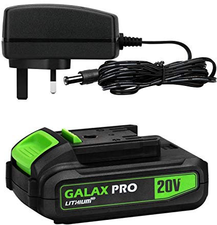 GALAX PRO 20V MAX 1.3Ah Lithium Ion Battery Pack and Quick Charger, Replacement Battery for GALAX PRO Cordless Drill & Power Tools