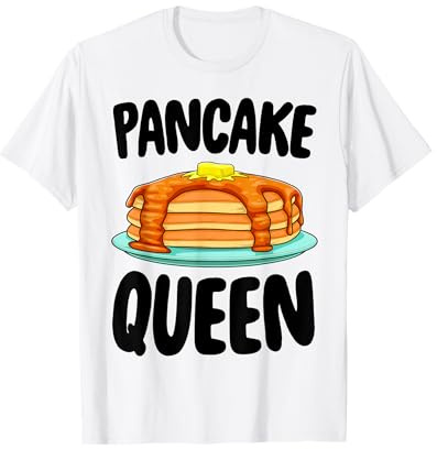 Divertente maglietta Pancake Loving Queen, regalo per il brunch gastronomico Maglietta