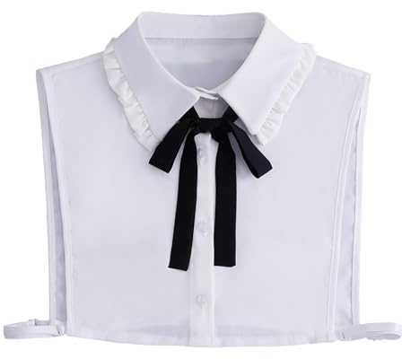 EQLEF Collar Falso Desmontable, Collares extraíbles para Mujeres y niñas con Collares Falsos Camisas de Media Camisa Falsas para Mujeres Camisas de Corbata y Sujetadores