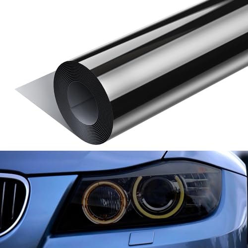 kefflum Pellicola per Fari Auto Tph Pellicola, Pellicola per Tinte Autoadesivo per Auto Fendinebbia, Posteriore Antinebbia, Fanale Posteriore Nero 200cm*30cm (Nero-new)