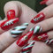 24 Stück Künstliche Nägel - Medium Almond Weihnachten Press On Nails zum Aufkleben, Christmas Falsche Nails zum Aufkleben - Mandel Acryl Falsche Nägel Geschenk für Frauen (Red Style DY1522)