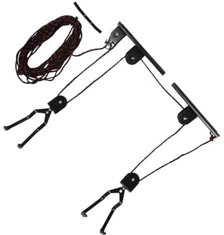 ULTECHNOVO 1 Ensemble Support de Vélo Mural avec Système de Poulie Rangement Optimisé pour Garage ou Intérieur Capacité de Charge pour Vélos et Échelles