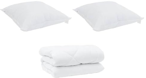 vidaXL Edredón de Invierno con Almohada 3 pcs Microfibra, Ropa de Cama Moderna, Edredón Cálido, Manta Acolchada, Comforter de Microfibra, Colcha Chic, Invierno Aislado, Cubierta de Cama