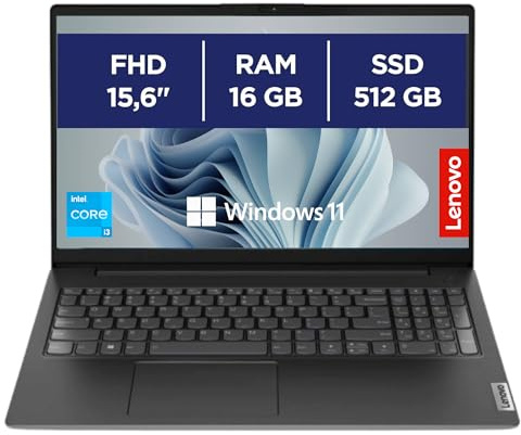 Lenovo, Notebook Pc Portatile, Display 15,6 Full HD, Intel i3-1315U 6 Core 3.3 Ghz, Ram 16 GB DDR4, 512 GB SSD NVMe, Win 11 Pro