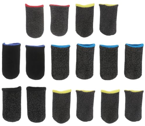 Abaodam Fundas Antideslizantes para Dedos de Juegos Móviles 8 Pares Transpirables y Resistentes al Sudor Protectores Ultrafinos para Yemas Colores Mixtos Accesorios Prácticos para