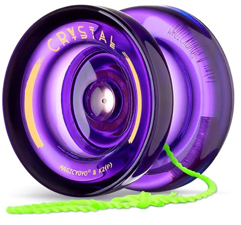 MAGICYOYO K2 Crystal Jojo per bambini e adulti, professionale Finger Spin Yoyo – Reattivo e non reattivo Jo Jo, ideale per principianti ed esperti, con 12 corde Jojo e set di accessori Yo Yo