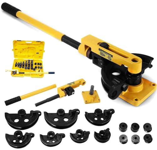Piegatubi, Forme di Piegatura per Tubi da 10 a 25Mm Set di Piegatubi con 7 Matrici Rotonde per Hvac, Condizionatori, Refrigeratori e Riparazioni Auto Plastic box