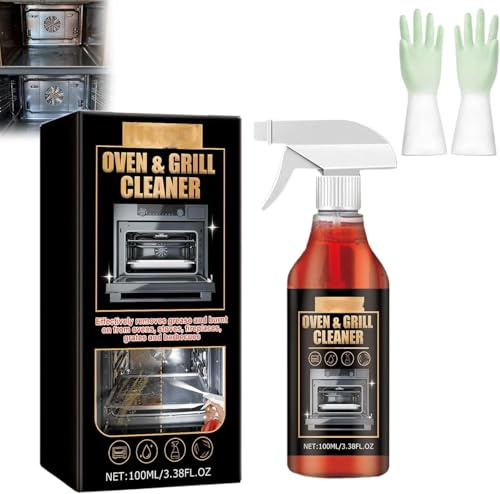 Nettoyant puissant,Oven Cleaner,Décapant four pour les résidus alimentaires et les graisses brûlées,Spray nettoyant professionnel à action rapide pour four, barbecue, grills et grills (1PC)