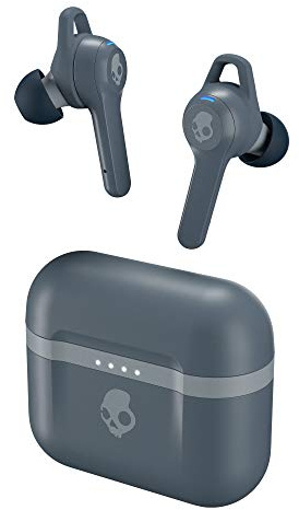 Skullcandy Indy Evo in-Ear Wireless Earbuds, 30 Hr Battery, Microphone, Works with iPhone Android and Bluetooth Devices - Grey