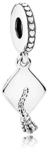 FGT Graduation Cap Dangle Charm Compatible with Pandora Bracelets Sterling Silver Hat Best Friend Sister Daughter Women Family Birthday Christmas