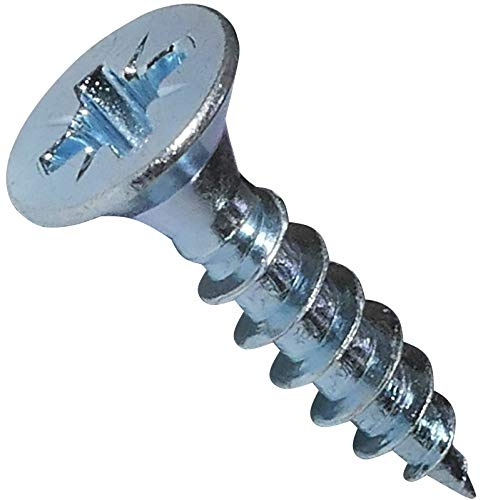 AERZETIX - C44805 - Satz von 100 - Holzschrauben - Ø4x18mm - aus verzinktem stahl metall - senkkopf - abdruck kreuzförmig Pozidriv - farbe silber - für schnelle und einfache montage