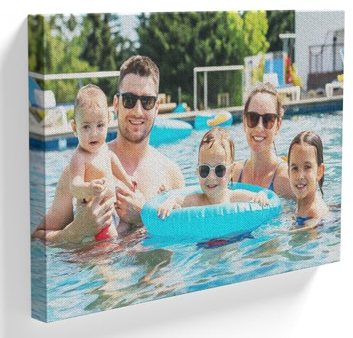 Hippowarehouse Personalised Canvas Photo Prints VARIOUS SIZES And OPTIONS Wall Art Family Portrait Wedding Anniversary Special Occasions Collage Memories Keepsake Family
