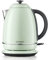 BUYDEEM K640E Electric Kettle Retro, Stainless Steel, 1.7L, 2000W, Lime water filter, BPA-Free, Auto Shut-Off, Dry Protection,Cozy Greenish