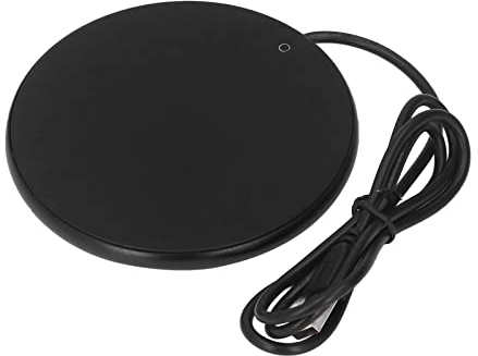 Calentador USB para la oficina con posavasos inteligentes de temperatura constante de 55 °C para bebidas calientes en el hogar y la oficina, Ø 10,3 cm (negro)