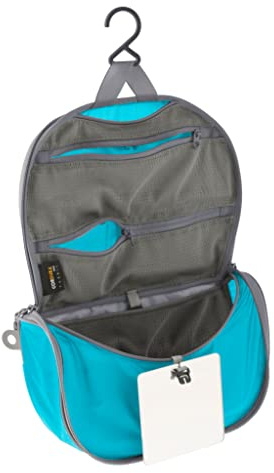 SEA TO SUMMIT - Kulturtasche zum Aufhängen S - Leicht & Wasserabweisend - Bruchsicherer Spiegel & Netztasche - Aus Ultra-SIL Nylon - Reißverschlüsse & Griffe - Reisen - Atoll Grey - 80g