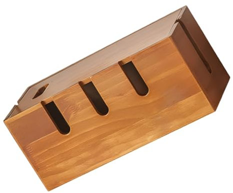 PRETYZOOM Caja Organizadora De Cables De Madera SóLida para GestióN De Cables En Escritorios Ideal para El Hogar Y Oficina DiseñO Vintage Y Funcional