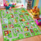 Capslpad Kinder Teppich 150x200cm rutschfest Grün Kinder Spielteppich Waschbar Stadt Straße Kinderteppich Kurzflor Spielmatte Pädagogischer Spielteppich für Mädchen Kinderzimmer Spielzimmer