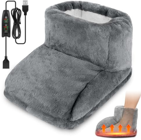 HIULLEN Elektrischer Fußwärmer, Fusswärmer mit 3 Heizstufen, Elektrische Fußheizung Abschaltautomatik und Überhitzungsschutz, Timing Waschbar Fusswärmer Erwachsene Elektrisch für Damen Herren Wärmen