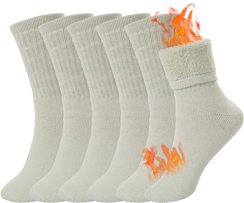 BomKinta Wool Hiking Socks Women Merino Thick Warm Thermal Boot Socks Winter Cozy Crew Sock Gifts 3 Pairs White White White Size 5-11