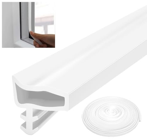 10m Türdichtung Weiß Fensterdichtung, PVC Türrahmen Dichtung für Schallschutz Tür Dichtung, Zimmertürdichtung Türdichtung Weiß Holzzarge für Feuchtigkeitsbest Kollisionsvermeidung Schalldämmung
