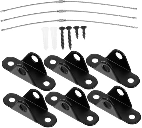 LIFKOME Furniture Wall Anchors Kit for Boys and Girls, Tip Resistant Black Safety Straps for Cabinets and Furniture, Baby Proofing Home Secure Strap Set 6pcs for Child Safety