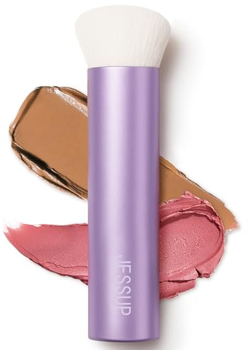 Jessup Foundationborste för flytande makeup, ansikte Kabuki sminkborste för kontur puder rouge och bronser, ultramjuk fiber perfekt för att blanda vätska AS003