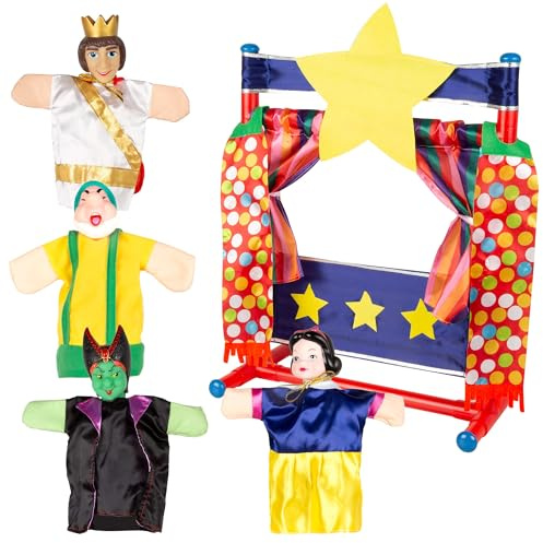 ColorBaby Cucu Show 39171 Lot de 4 marionnettes de théâtre de marionnettes 25 cm Matériaux Doux et sûrs pour Jouer en Groupe ou Passer du Temps en Famille