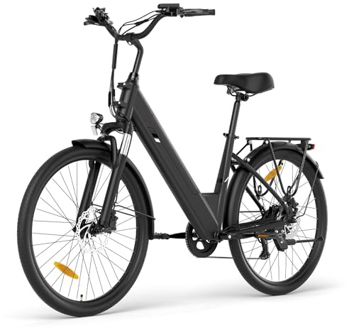 Touroll J2 St Pro Vélo Électrique Ville, Moteur 250W 45Nm, Batterie 561Wh, Autonomie 100KM, Freins Hydrauliques, 7 Vitesses, 26 VTC Electrique Homme Femme