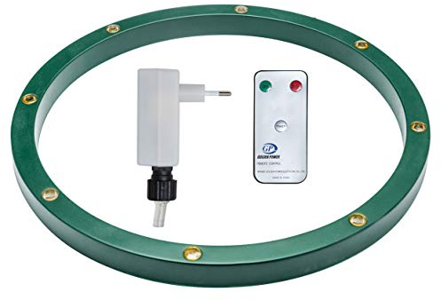 Star-Max 340R Ring für Christbaumständer mit 8 0,5 Watt warmweissen LED, Adapter für den Innenbereich mit Timerfunktion 44730 Std und Fernbedienung, grün