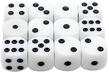 GICO 12 Standard Würfel Spielwürfel, Augenwürfel 16 mm aus PVC- 5955
