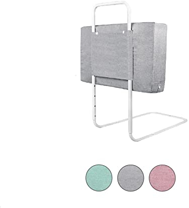 LZQ Kinderbettgitter Bettschutzgitter zum Vertikalen Heben,Rausfallschutz Babybettgitter 5-Loch Höhenverstellbar Bettgitter für Kinderbetten und Elternbetten 60cm Grau