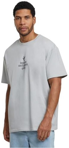 Mister Tee Justice Oversize Tee, T-Shirt Homme, Lightasphalt,