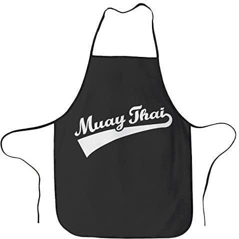 Arts martiaux Muay Thai BBQ Grill Tabliers pour hommes et femmes - Tabliers amusants pour maman papa ami Tablier de cuisine professionnel Taille unique Idéal pour la cuisine, la cuisson, le jardinage,