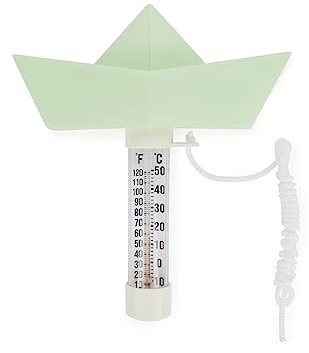 Balvi Pool-Thermometer Paper Boat Farbe Türkis Schwimmendes Origami-Boot Kunststoff 15 x 16 cm