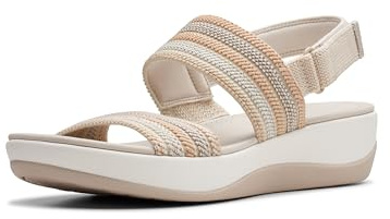 Clarks Arla Stroll, Sandalia Mujer, Beige Combi, 41.5 EU