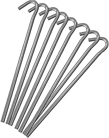 KEPLIN Steel Alloy Tent Pegs (20 Pack - 9 inch), Galvanised Ground Pegs, Rust Free & Durable Tent Pegs Metal Heavy Duty, Ideal Metal Pegs for Camping, Beach, Garden Netting, Football Goal & Gazebo