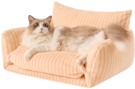 Hollypet Cat Bed Small Dog Orthopedic Couch Beds for Pets up to 20 lbs